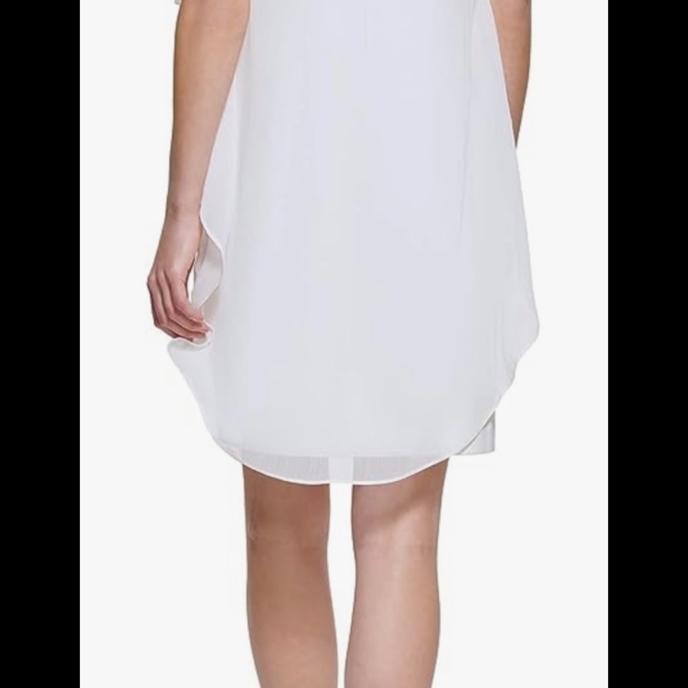 DKNY NWT sz 16 Women’s Sleeveless Square Neck Ruffle Midi Dress - Picture 2 of 10